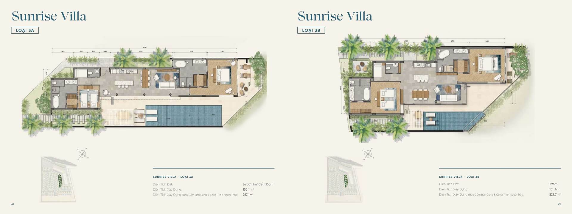 thiết kế biệt thự sunruse villa loại 3A, 3B