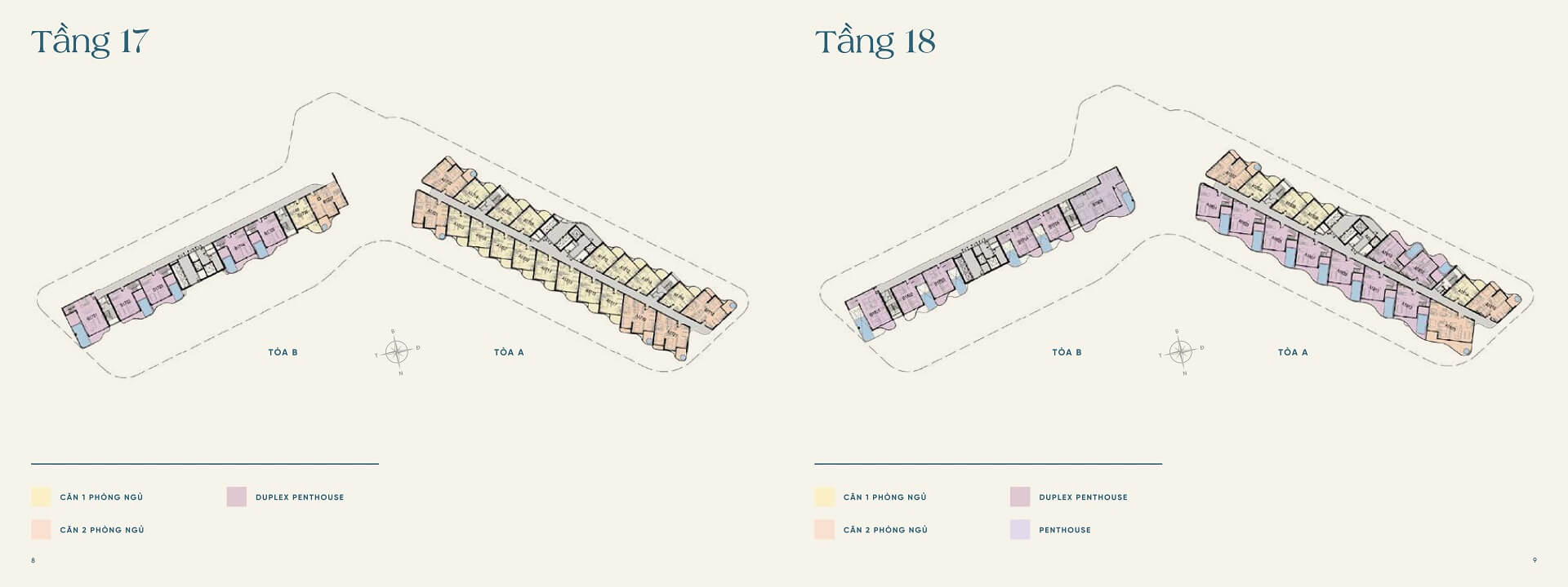 Layout tầng 17 tòa căn hộ